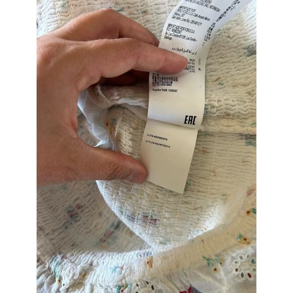 Billabong Wrangler Prairie Crop Top Womens M Floral Milkmaid Balloon Sleeve NWT - Picture 8 of 12